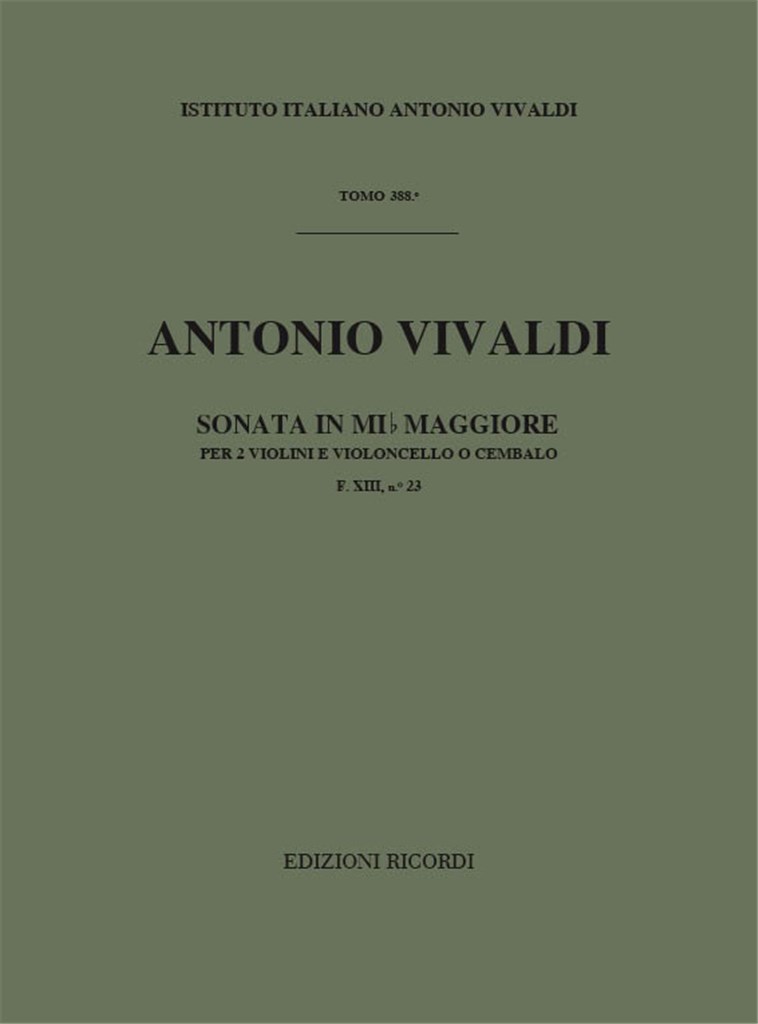 Sonate Per Vl. E B.C.: Per 2 Vl. In Mi Bem. Op.I